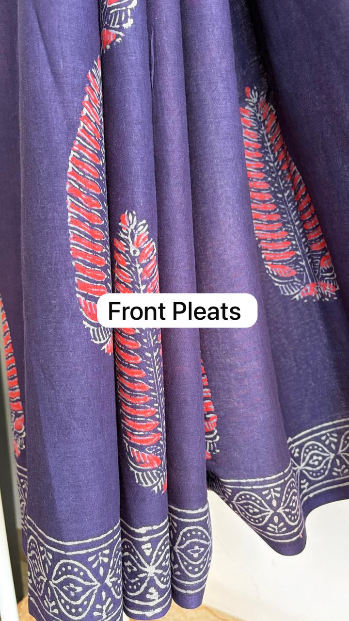 Mul Cotton Hand Block Print Saree _21