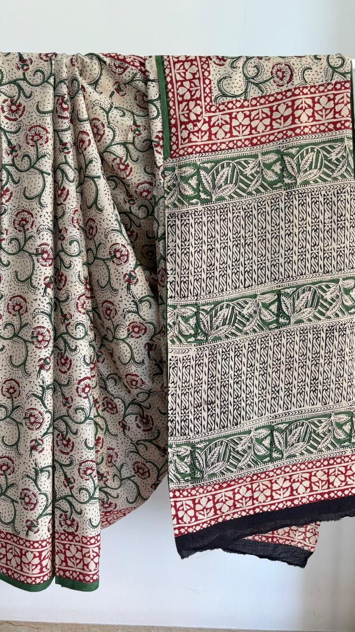 Mul Cotton Hand Block Print Saree _22
